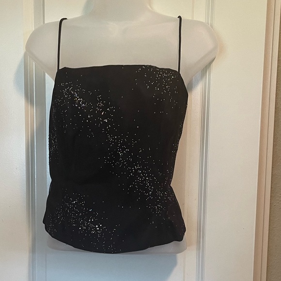 Tops - Corset Cami top black with sparkles size 14. NWT